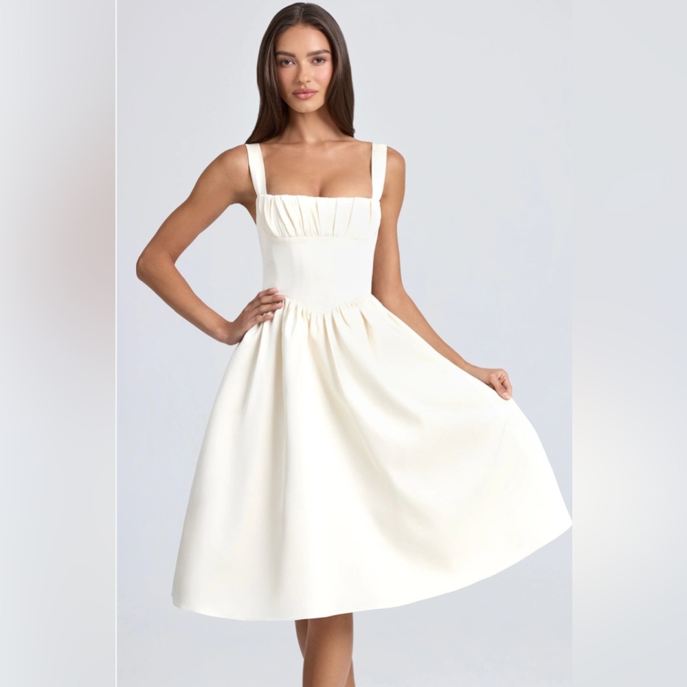 Oh Polly Cream Midi Dress